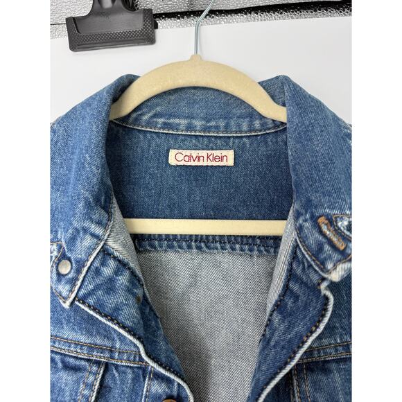 Calvin Klein Vtg. 80’s 90’s Denim Trucker Jacket Women S Estimated Grunge Jean - Picture 3 of 9